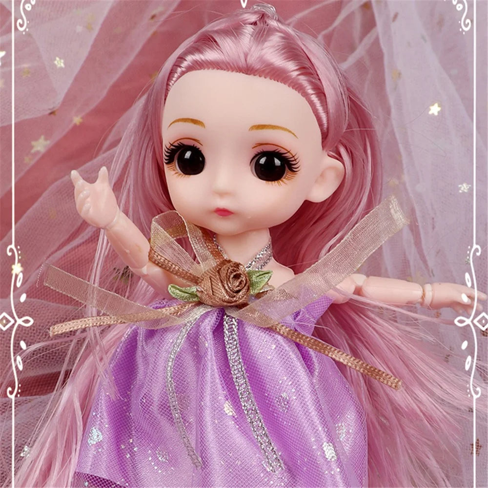 3Pcs / Set 6-inch Plastic Simulation Doll Joint Movable Cartoon Princess Dolls Girls Children Toy - 7