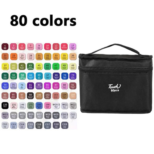 80 Colors Dual Tip Art Markers Set Professional Drawing Pens for Students / Artists Sketch / Illustration / Design - 1