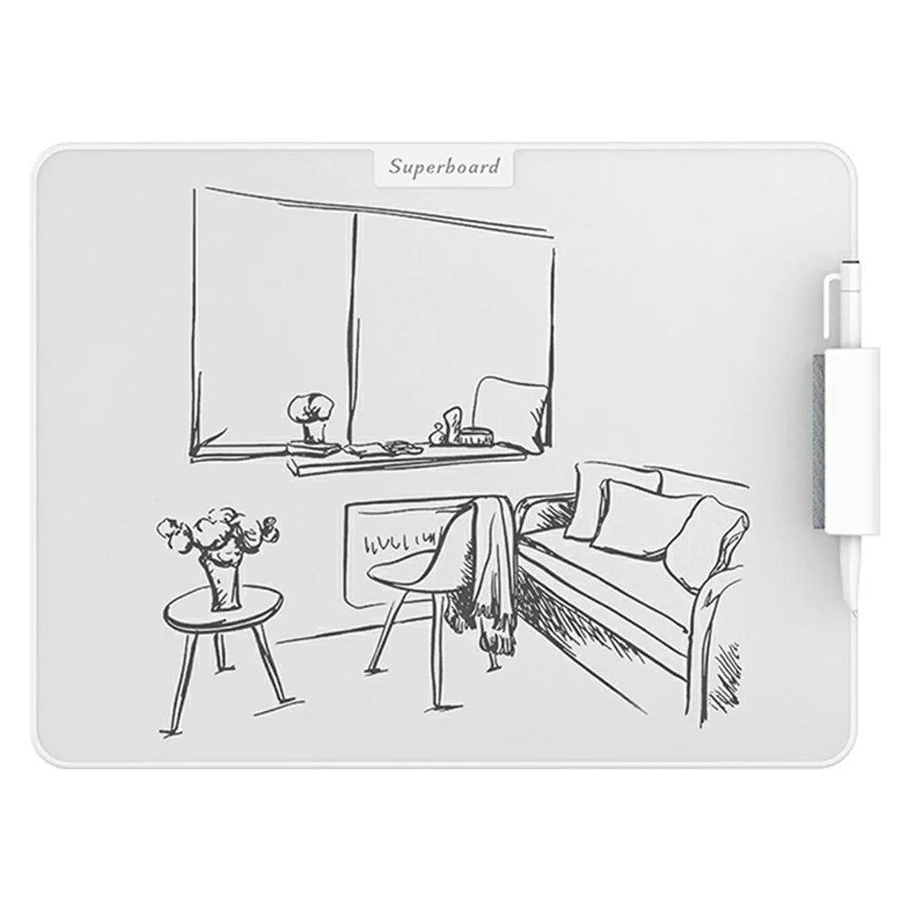15 Inch ABS Plastic Magnetic Writing Tablet Nano Microcapsule Drawing Board with Eraser and Pen - White - 1