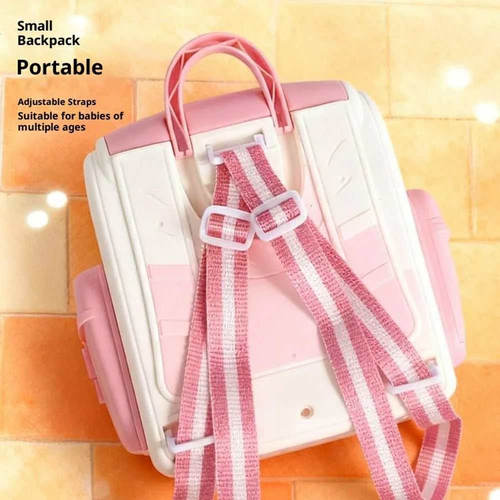 23529A / B Kids Backpack Piggy Bank Toy Auto-Roll Money Fingerprint ATM Musical Savings Box Gift with Password Lock for Children - Pink - 4