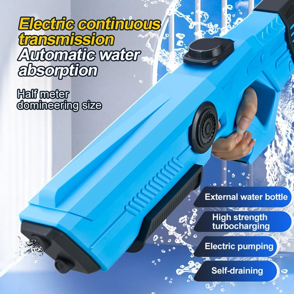 Y1 Self-Priming Electric Water Gun Rechargeable 8-10m Range Gun Gift - Blue - 3