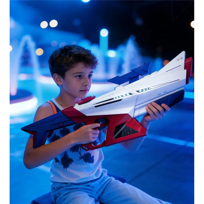 Y12 Electric Water Gun Toy with Light Effects Automatic / Manual Dual Mode Water Pistol Toy for Outdoor Play - Red / Blue - 4