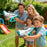 Y12 Electric Water Gun Toy with Light Effects Automatic / Manual Dual Mode Water Pistol Toy for Outdoor Play - Red / Blue - 6