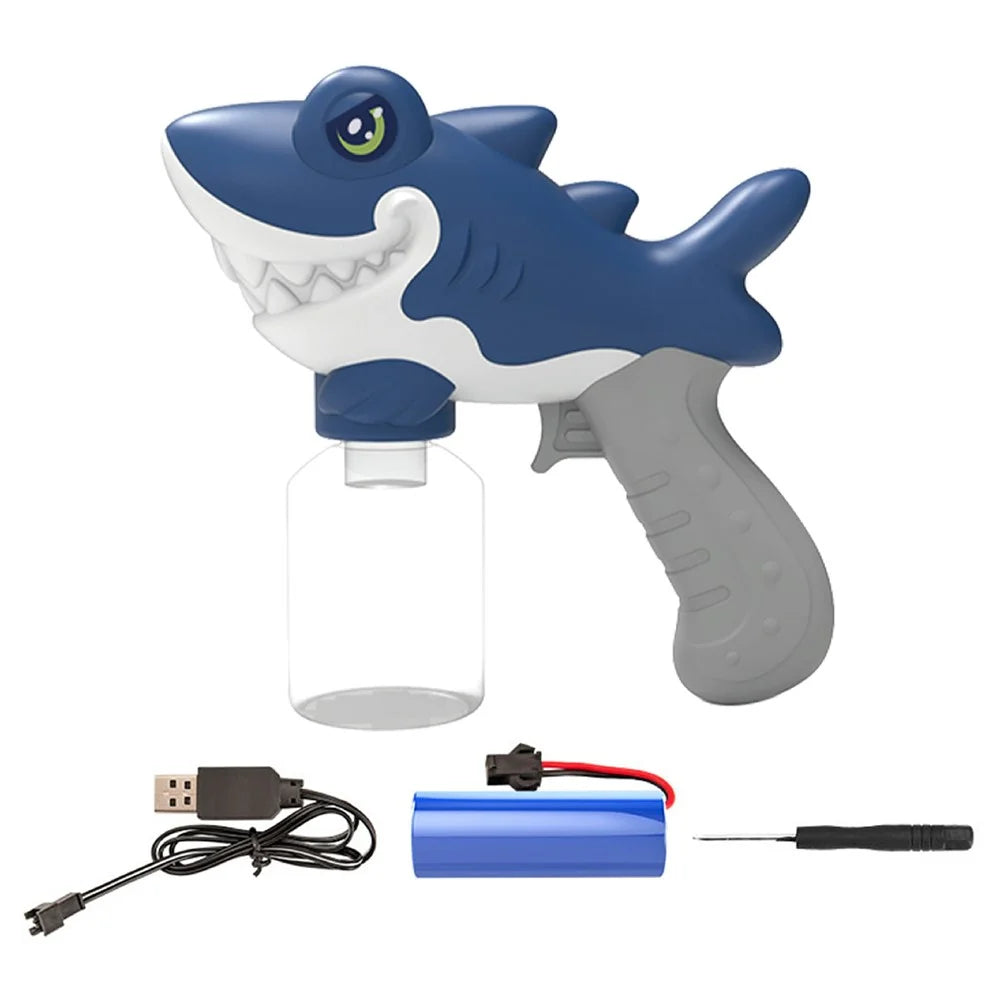 Y6 Cartoon Shark Electric Water Gun Continuous Spray Water Pistol Toy for Kids Outdoor Play - Blue - 1