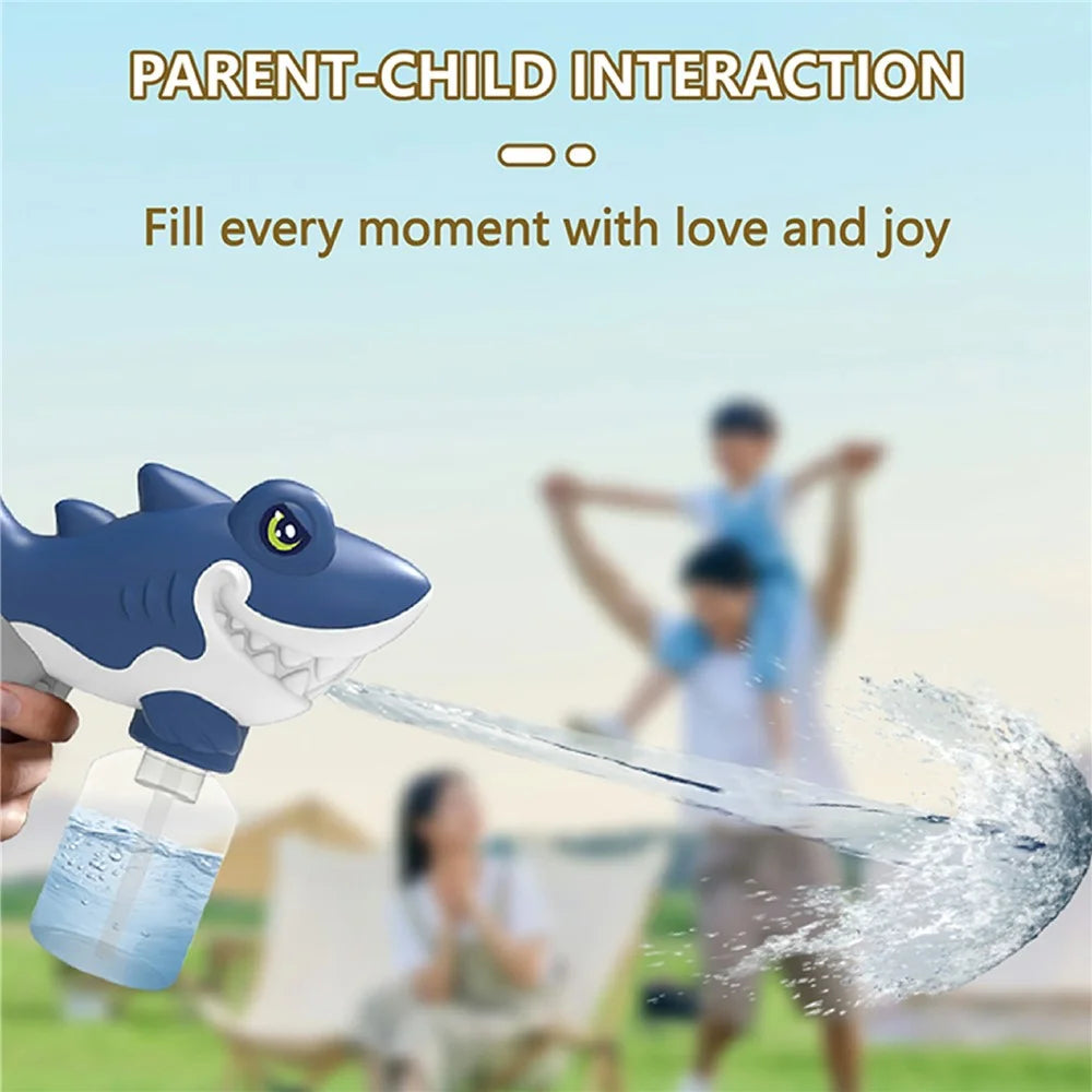 Y6 Cartoon Shark Electric Water Gun Continuous Spray Water Pistol Toy for Kids Outdoor Play - Blue - 4