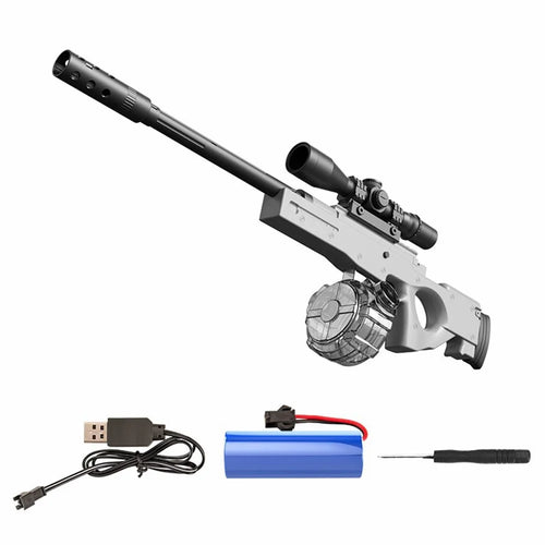 Y3AWM Electric Water Gun Auto Continuous Spray Long Range 8-10m for Ages 6+ Outdoor Play Toy - Grey - 1