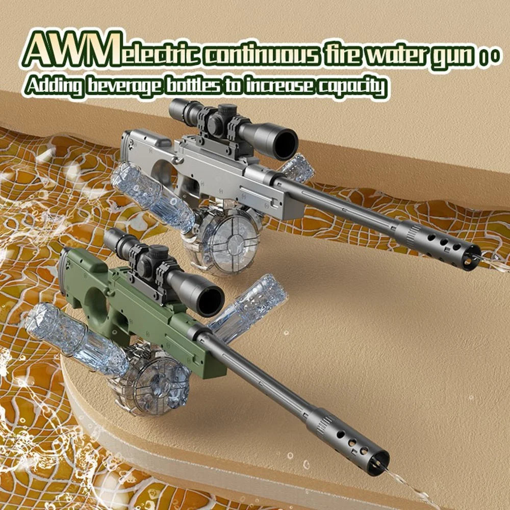 Y3AWM Electric Water Gun Auto Continuous Spray Long Range 8-10m for Ages 6+ Outdoor Play Toy - Grey - 2