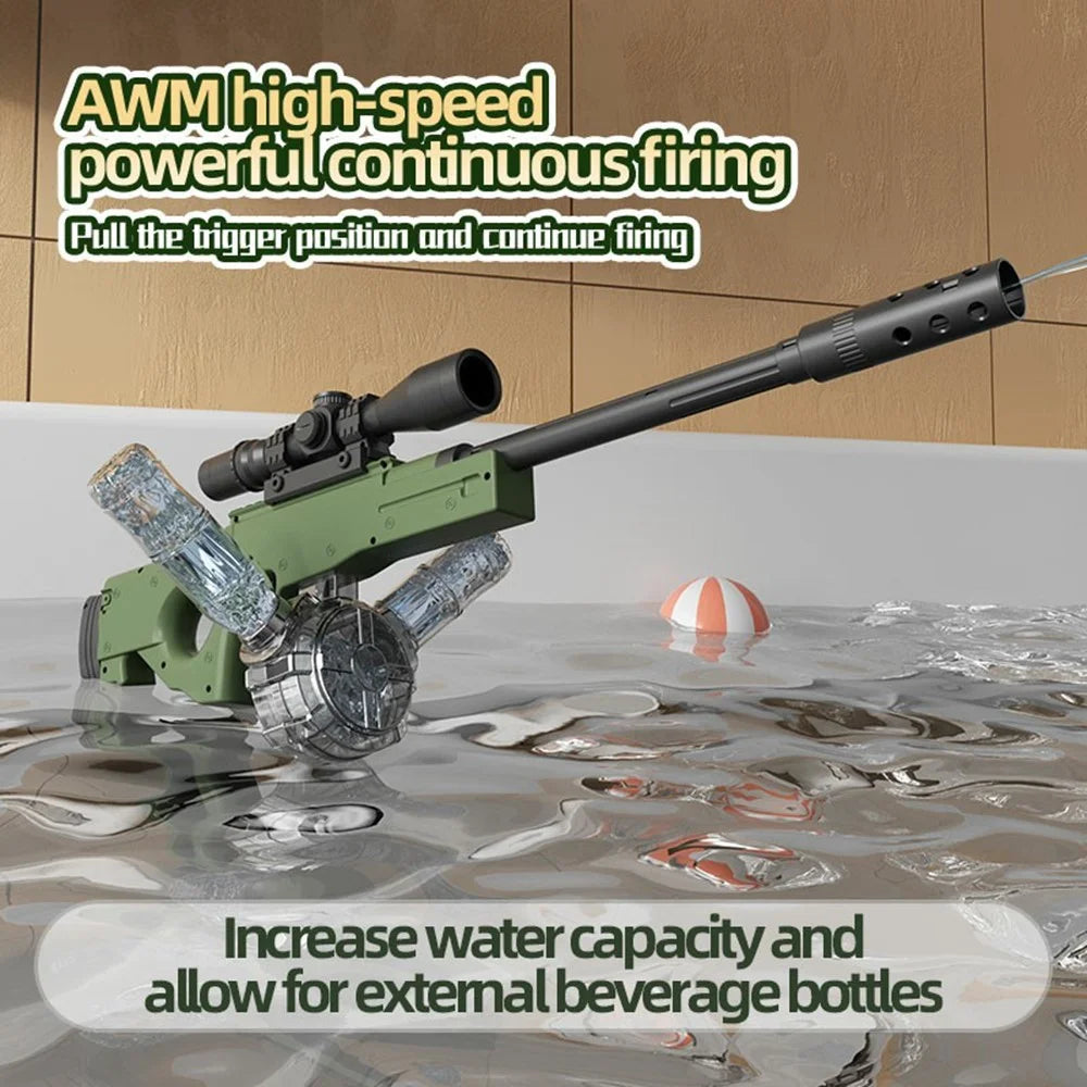 Y3AWM Electric Water Gun Auto Continuous Spray Long Range 8-10m for Ages 6+ Outdoor Play Toy - Grey - 4