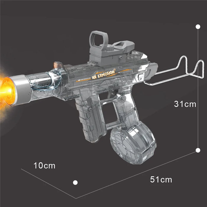Y13 Summer Interactive Electric Water Mist Gun Continuous Spray Shooting Toy with LED Light Children Gift - Transparent Grey - 6