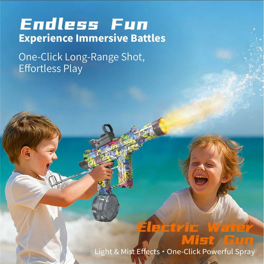 Y13-A Electric Water Gun Mist Blaster with LED Light 10m Range Outdoor Water Gun Toy Children Gift - Cosmic Blue - 4