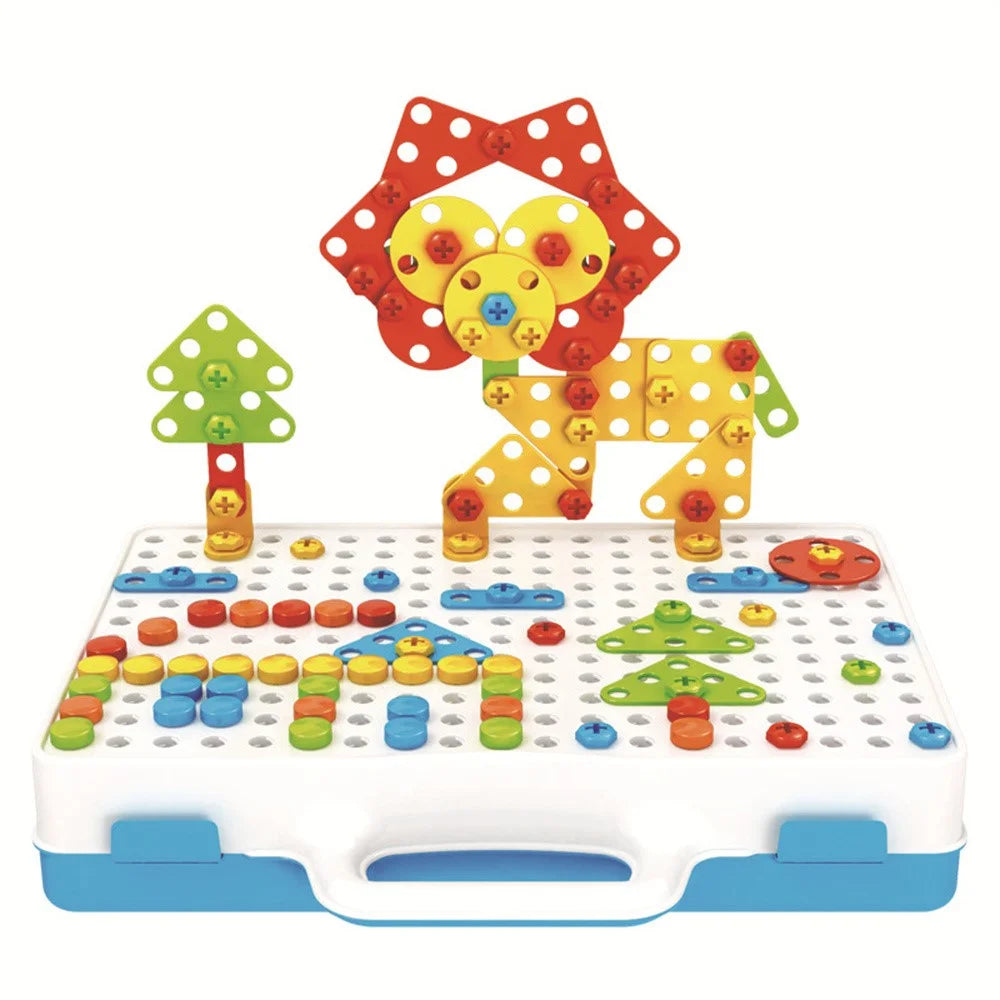 Electric Drill Building Kit for Children 3D Mosaic Puzzle Toy DIY STEM Educational Assembly Tool Set - 4