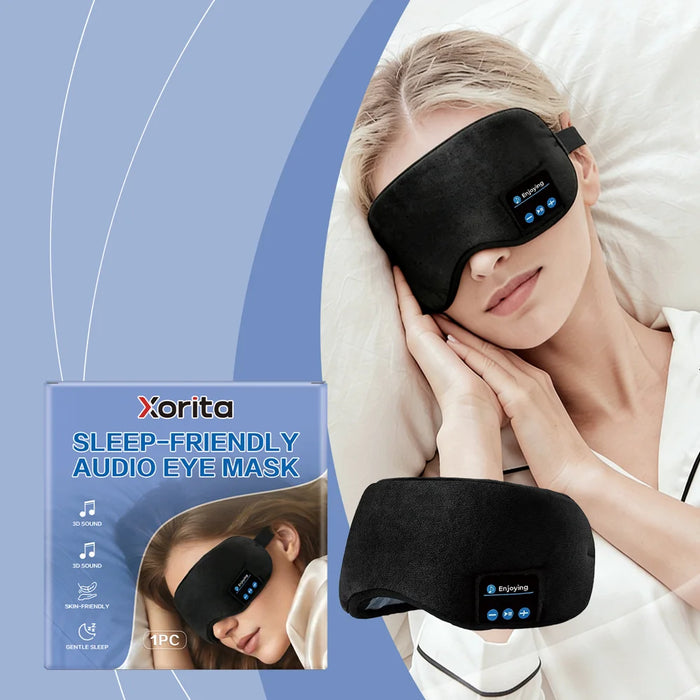 XORITA Sleep Eye Mask 3D Stereo Sound Bluetooth-compatible Music Eye Shield for Rest Travel - Black - 2