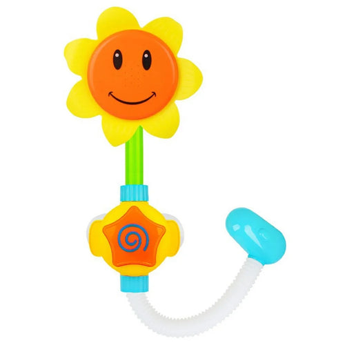 Sunflower Shape Children Bath Toy with Suction Cup Electric Water Spray Shower Toy for Baby Bathing - 1