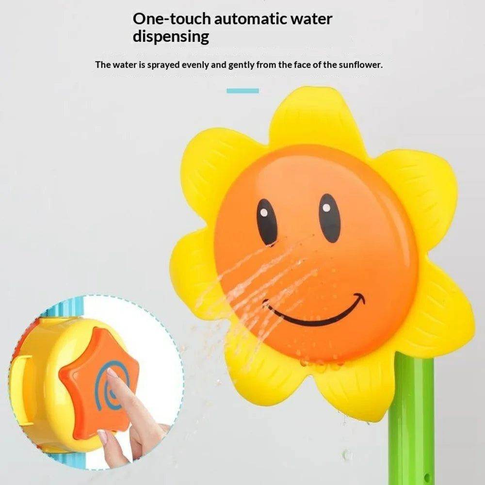 Sunflower Shape Children Bath Toy with Suction Cup Electric Water Spray Shower Toy for Baby Bathing - 5