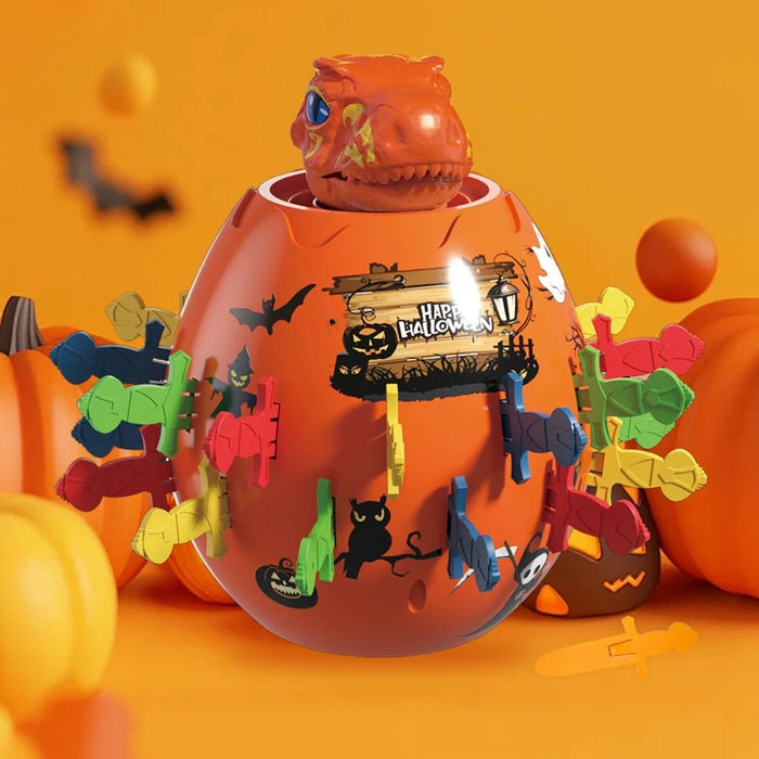 X027-11A Dinosaur Money Bank Interactive Toy with 24 Swords Animal Barrel Hilarious Gag Game - Orange - 2