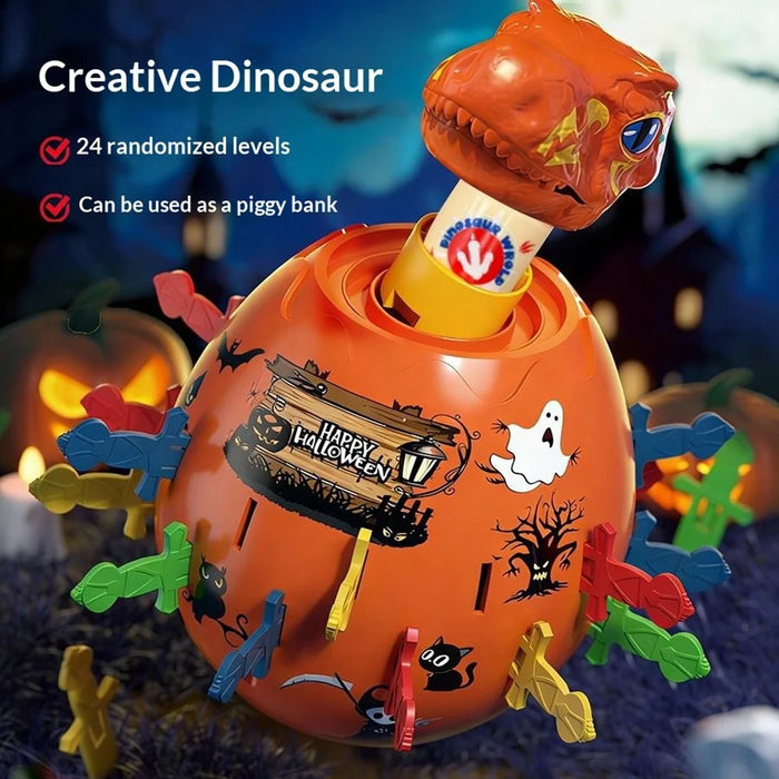X027-11A Dinosaur Money Bank Interactive Toy with 24 Swords Animal Barrel Hilarious Gag Game - Orange - 3