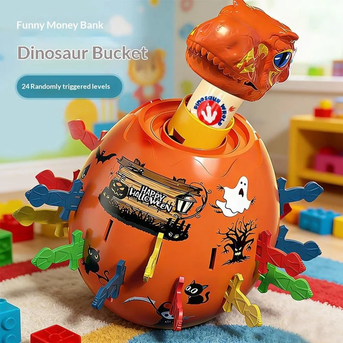 X027-11A Dinosaur Money Bank Interactive Toy with 24 Swords Animal Barrel Hilarious Gag Game - Orange - 4