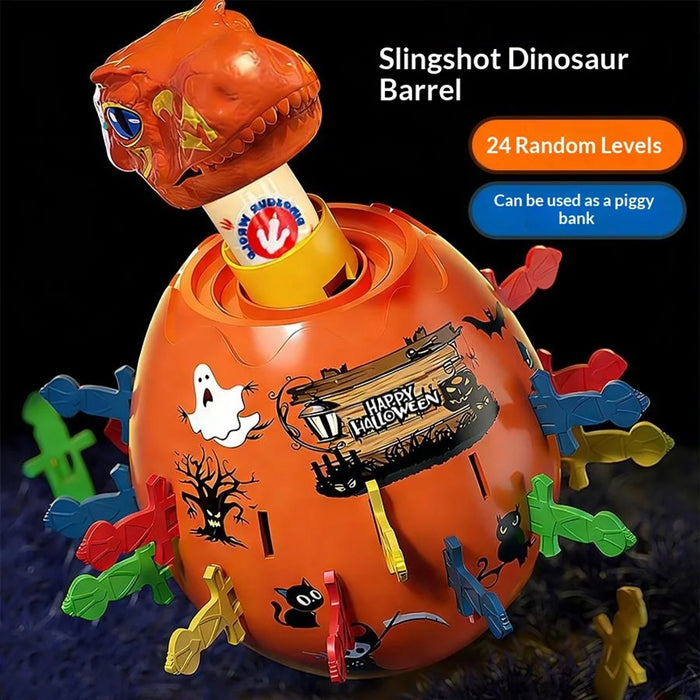 X027-11A Dinosaur Money Bank Interactive Toy with 24 Swords Animal Barrel Hilarious Gag Game - Orange - 5
