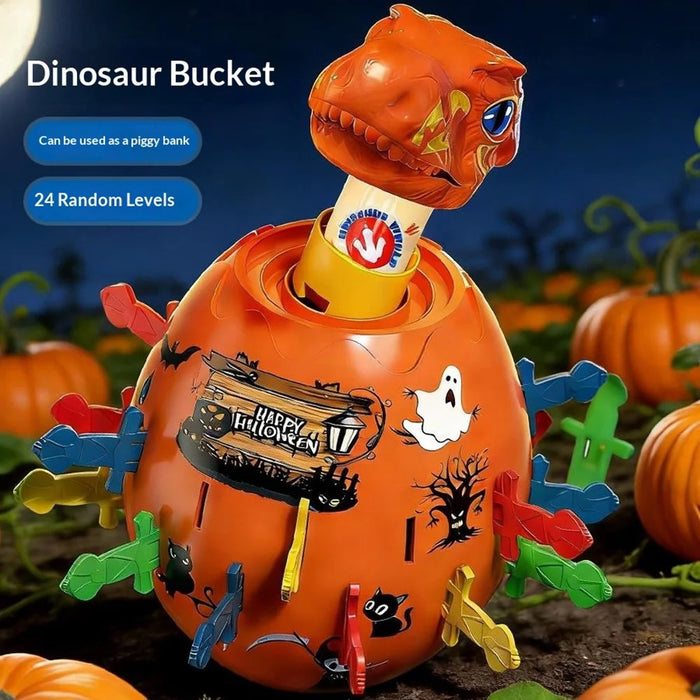 X027-11A Dinosaur Money Bank Interactive Toy with 24 Swords Animal Barrel Hilarious Gag Game - Orange - 6