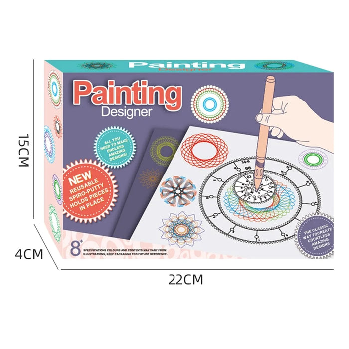 WH3336D 37Pcs Spirograph Drawing Set Kids Art Painting Designer Gear Ruler Template Stencil Creative DIY Educational Toy - 5