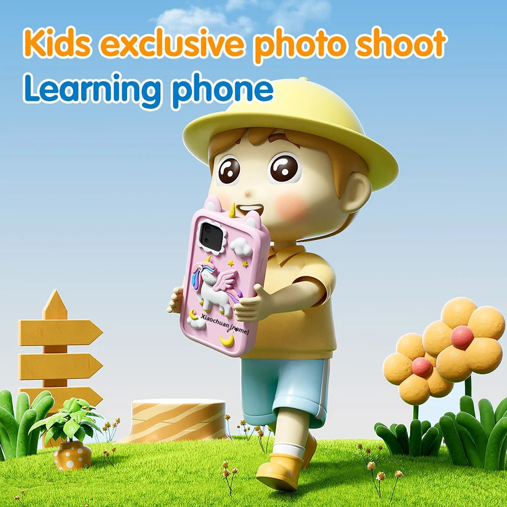 K8 2.8 Inch IPS Touch Screen Kids Camera Dual Lens Toddler Educational Phone Toy Cartoon Mobile Music Player - Pink - 2