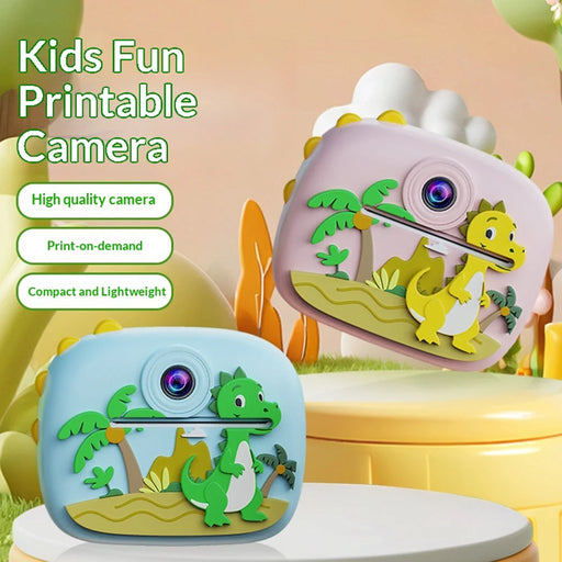 EX70S Instant Print Cartoon Kids Digital Camera 24MP Dual Lens 2.4 Inch IPS Screen 1080P Video Recorder for Children - Pink - 2