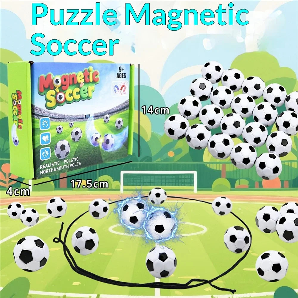 20Pcs Magnetic Soccer Game Desktop Puzzle Interactive Toy Push Pull Battle Football Game for Family Party - 2