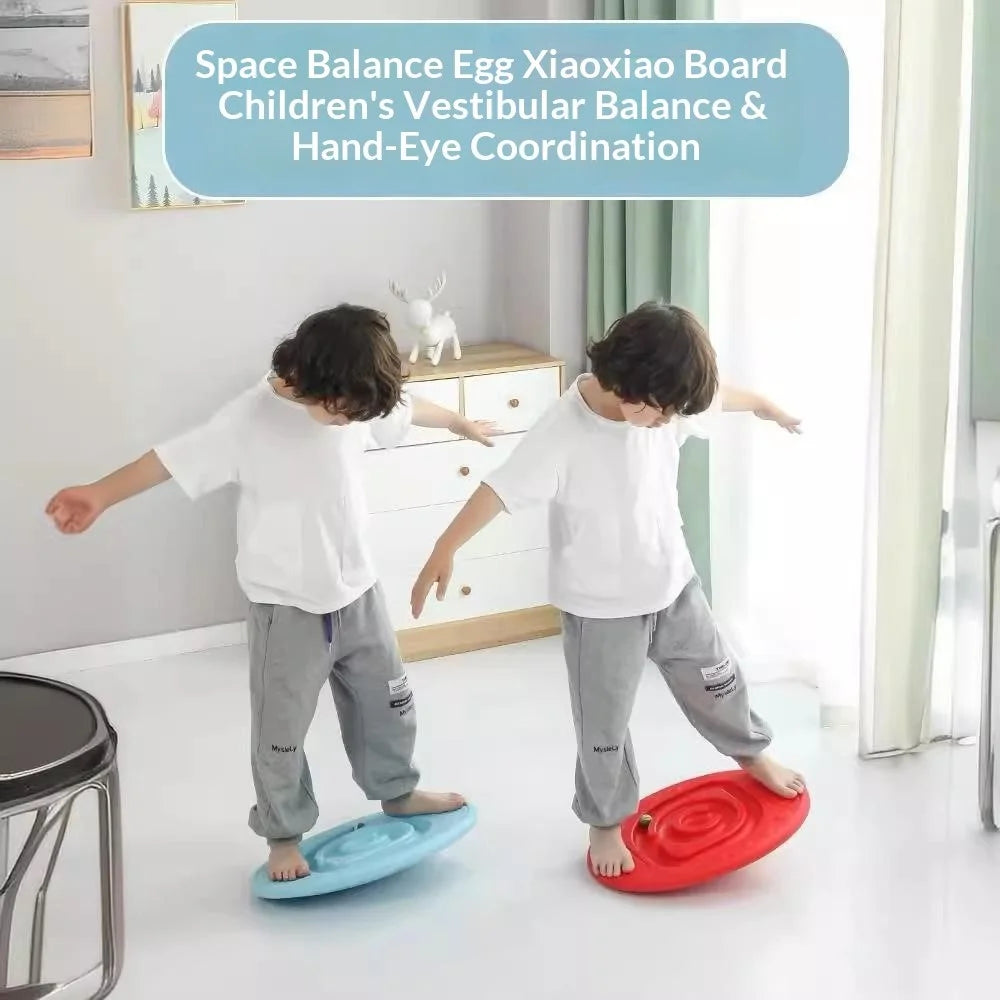 Sensory Balance Board Egg Shape Walking Board with 10 Balls Vestibular Training for Kids (Random Ball Color) - Blue - 4