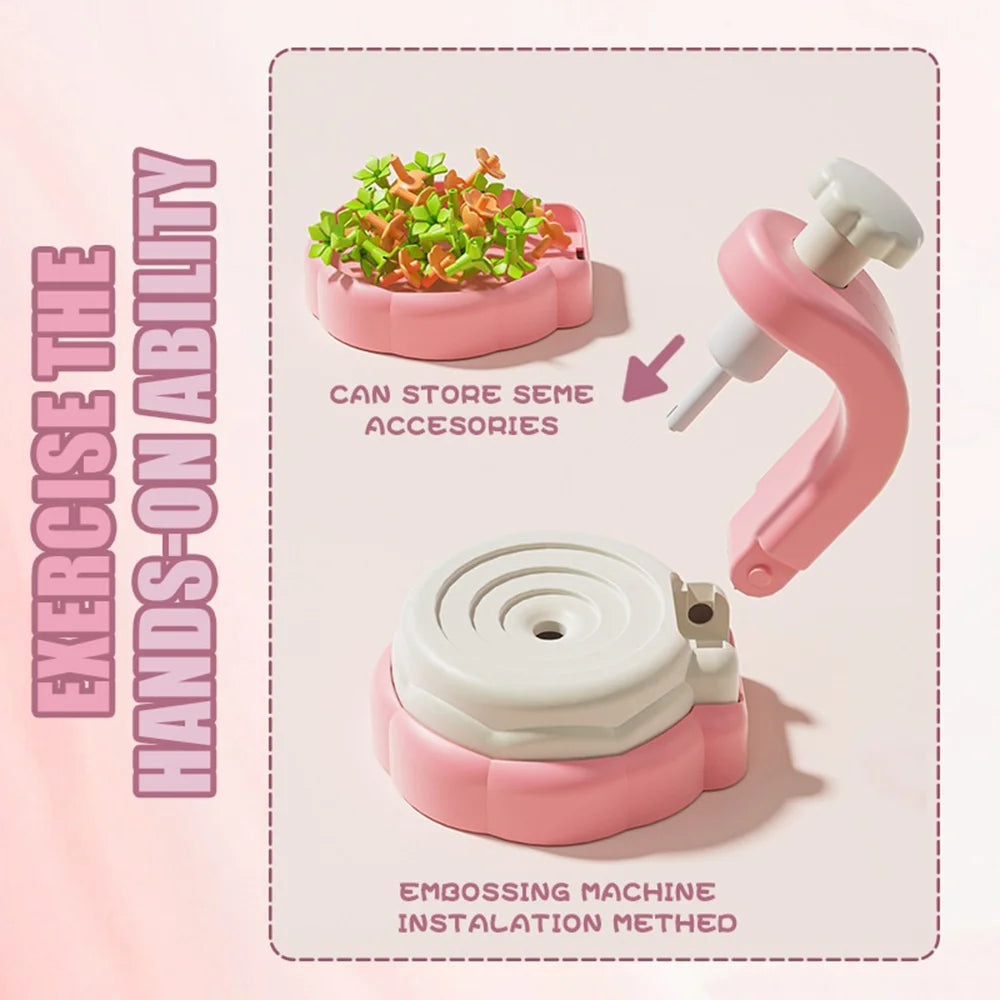 DIY Flower Bouquet Making Kit Press Machine with Vase and Wrapping Paper for Girls Craft Art Assembly Toy - 4