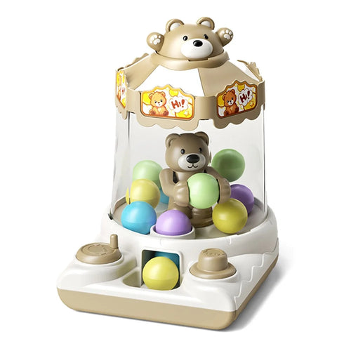 YY2027  /  YY2028 Kids Hand Crank Ball Clip Claw Machine Mini Ball Grabbing Game Toy Interactive Family Fun Doll Machine - White - 1