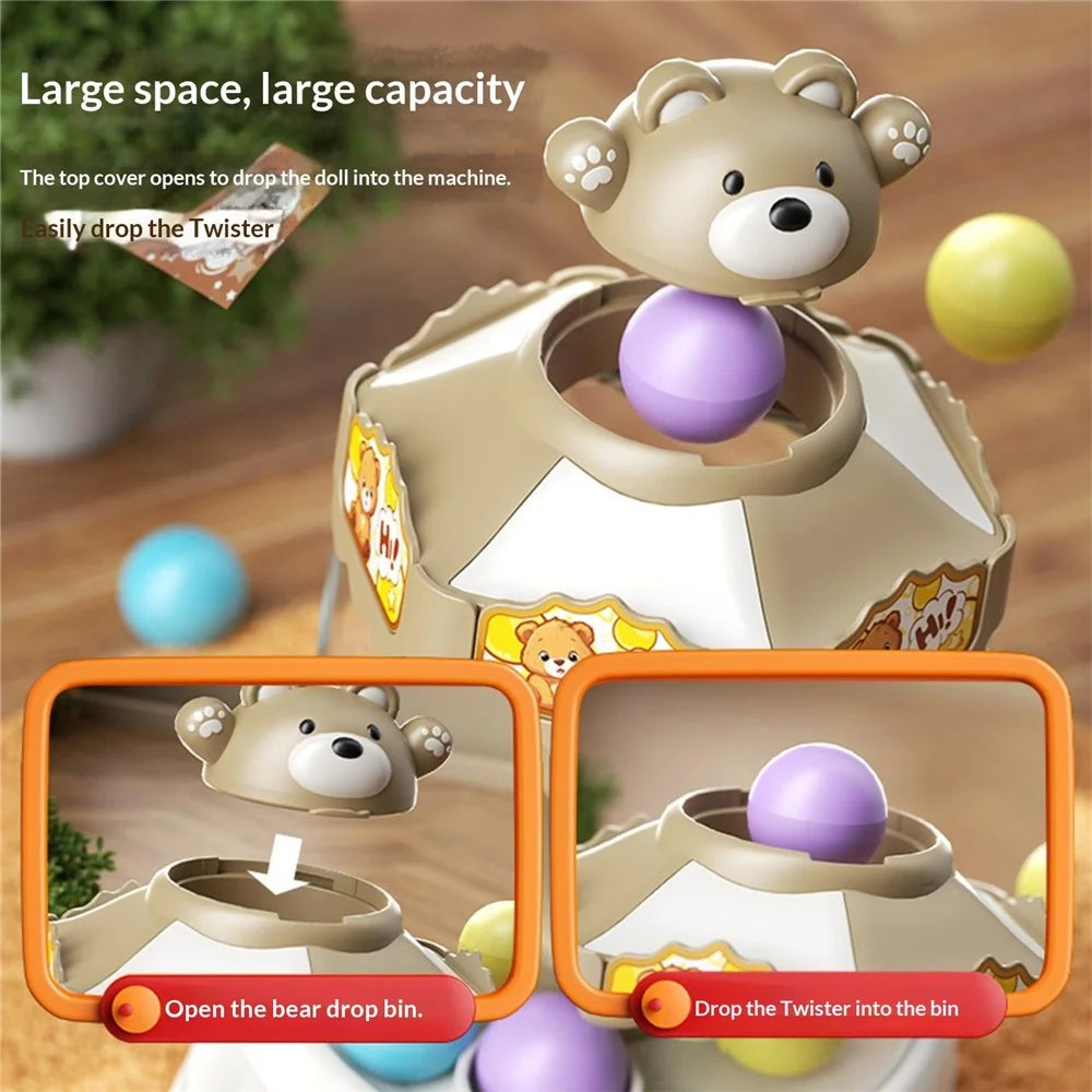 YY2027  /  YY2028 Kids Hand Crank Ball Clip Claw Machine Mini Ball Grabbing Game Toy Interactive Family Fun Doll Machine - White - 7