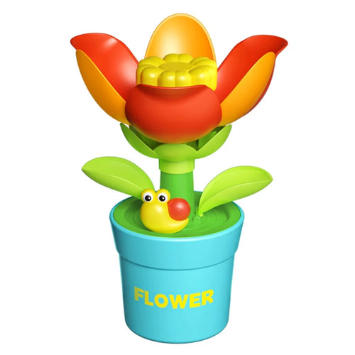 DB25831 Water Spray Flower Toys Rotating Sunflower Sprinkler Auto Blooming Garden Toy for Outdoor Kids Play - Red - 1