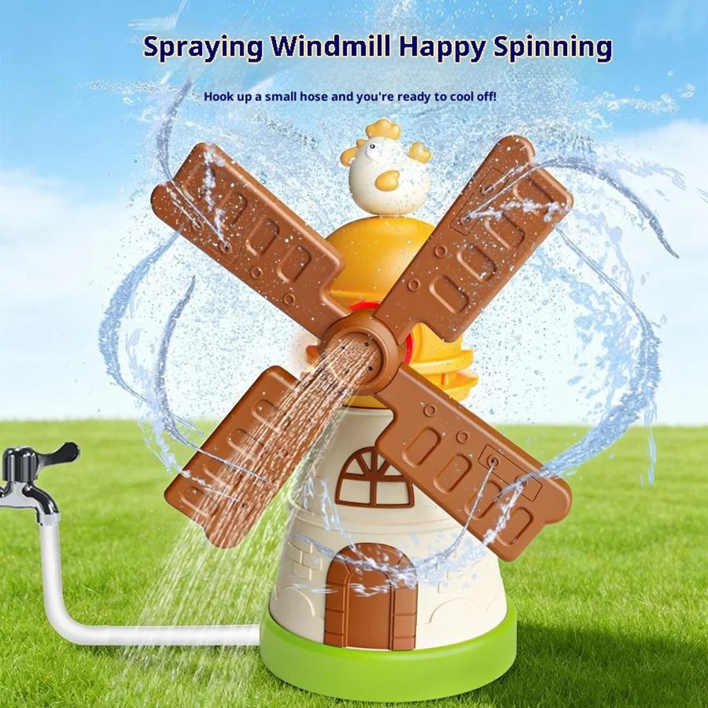 DB25835 Water Pressure Powered Windmill Sprinkler Toy Kids Outdoor Garden Sprayer Summer Beach Splash Water Toy - Brown - 3