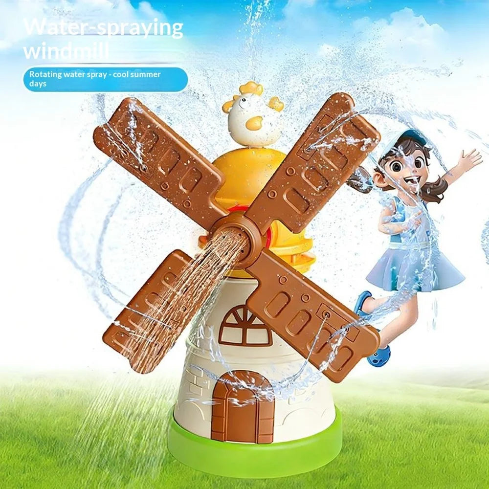 DB25835 Water Pressure Powered Windmill Sprinkler Toy Kids Outdoor Garden Sprayer Summer Beach Splash Water Toy - Brown - 5