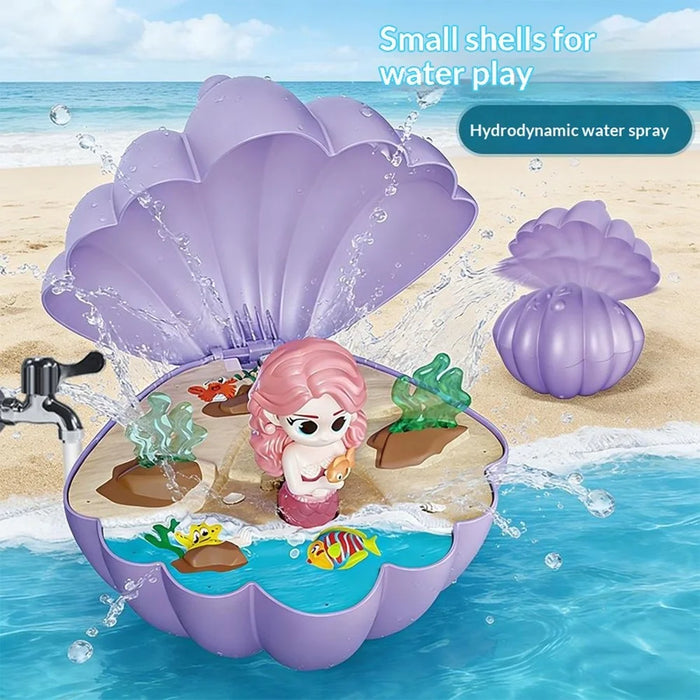 DB25833 Spraying Mermaid Shell Shaped Water Sprinkler Toy Hydraulic Outdoor Rotating Garden Sprayer Toy for Kids - Purple - 4