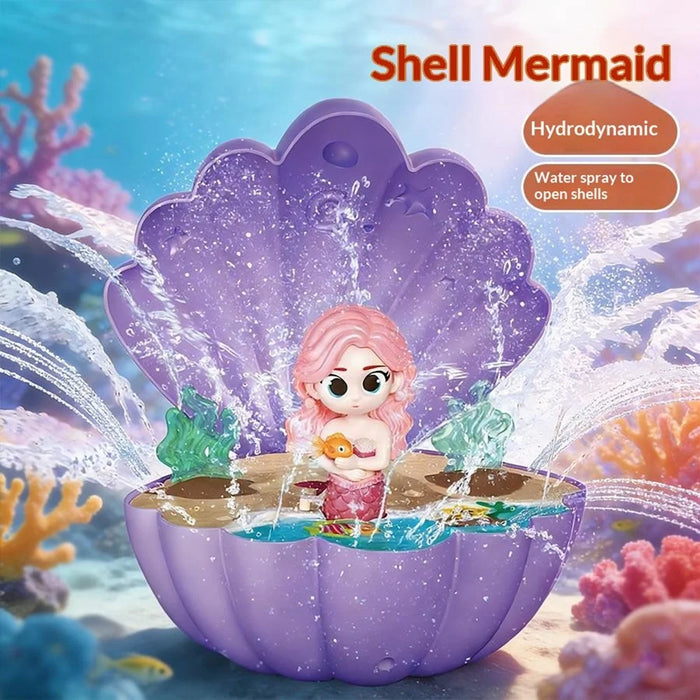 DB25833 Spraying Mermaid Shell Shaped Water Sprinkler Toy Hydraulic Outdoor Rotating Garden Sprayer Toy for Kids - Purple - 5