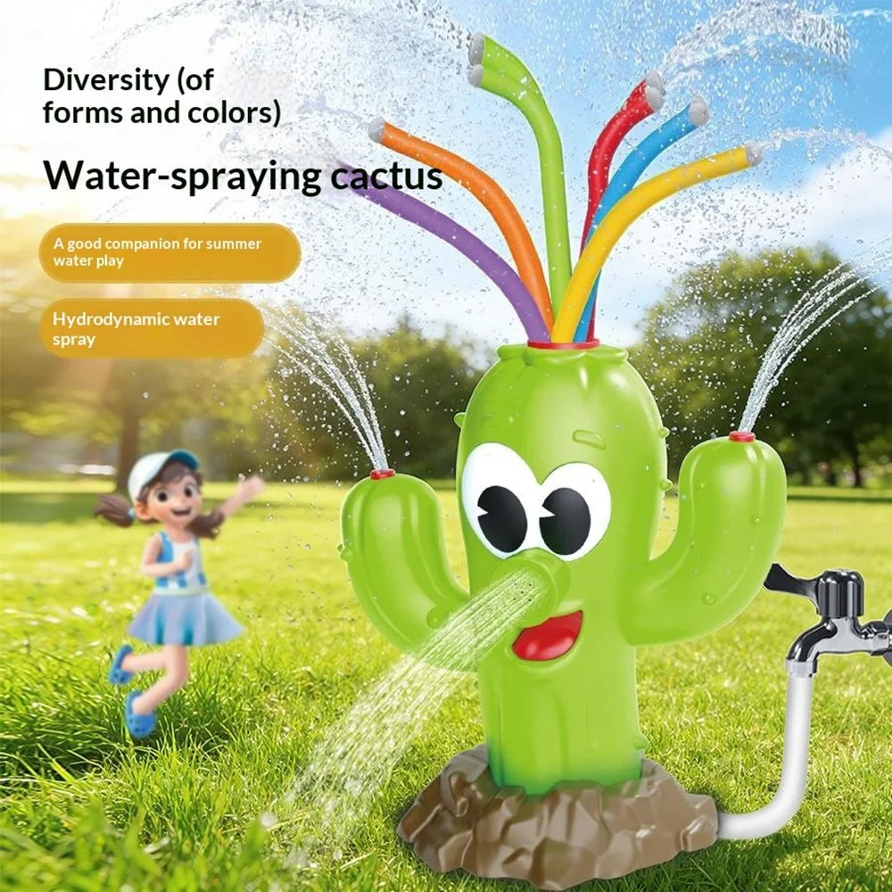 DB25816 Cactus-Shaped Water Sprinkler Toy Rotating Multi-Hole Water Pressure Automatic Spray Toy for Outdoor Lawn Garden - 2