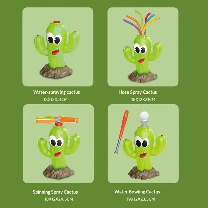 DB25818 Cactus-Shaped Water Sprinkler Toy with Baseball Set Automatic Rotating Spray Water Play Toy for Outdoor - 6