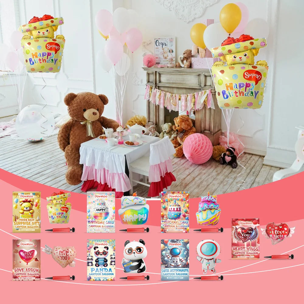 DOWMOO Cartoon Balloon with Air Pump Foil Balloon for Valentine Wedding Birthday Party Decoration - Cupid's Arrow - 2
