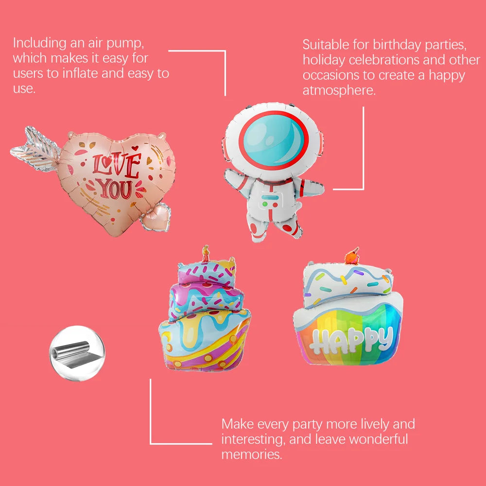DOWMOO Cartoon Balloon with Air Pump Foil Balloon for Valentine Wedding Birthday Party Decoration - Cupid's Arrow - 7