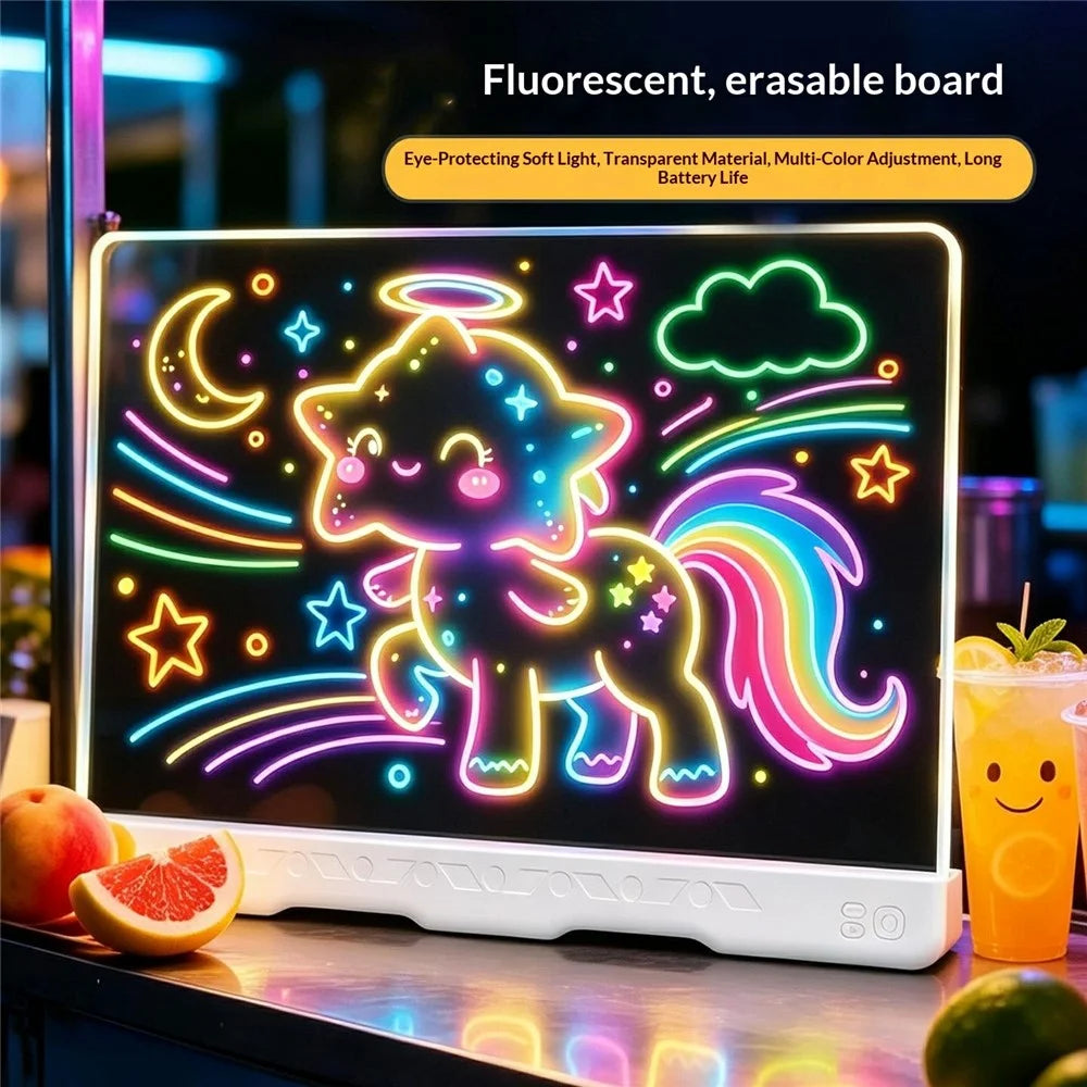 SJL9619 Rechargeable LED Drawing Board 10-Color Acrylic Tracing Light Pad for Kids - Transparent - 7