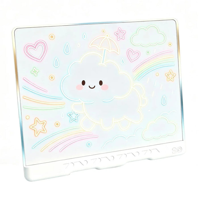 9619 Battery Powered LED Drawing Board 10 Colors Light Acrylic Tracing Pad for Kids DIY - Transparent - 7