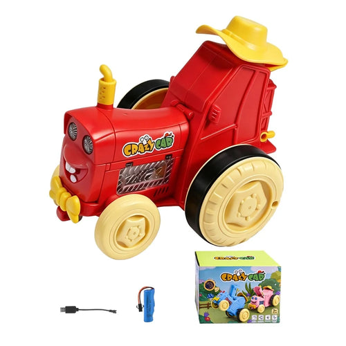YG2105-A Voice Activated Dancing Car Rechargeable Voice Recording Toy with LED Light - Red - 1