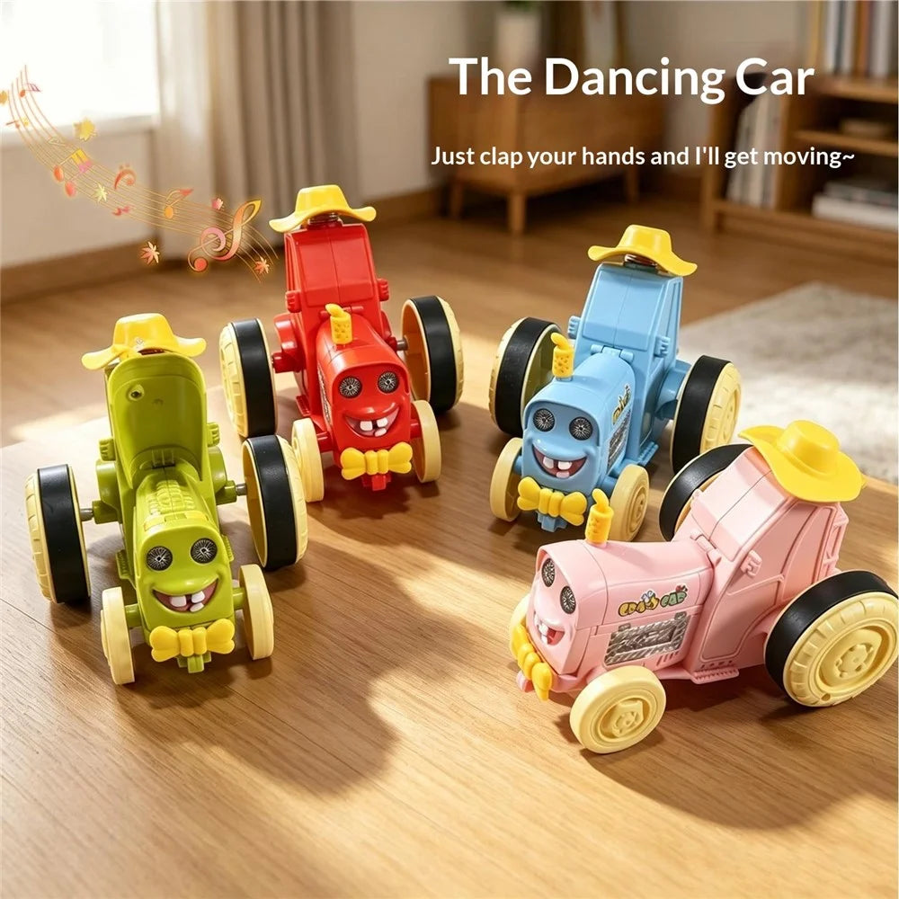 YG2105-A Voice Activated Dancing Car Rechargeable Voice Recording Toy with LED Light - Red - 7