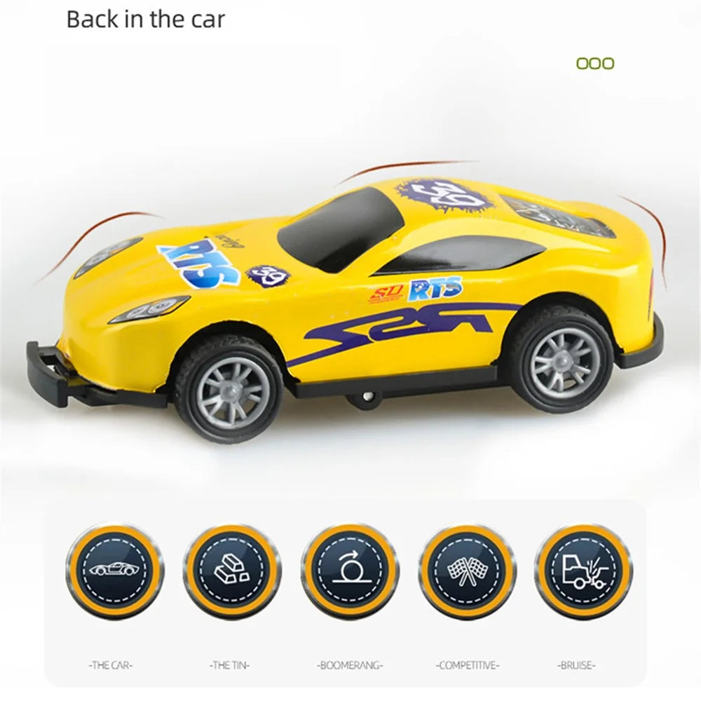 U212-41A 4Pcs Kids Mini Iron Pull Back Car Toys Crash Spinning Small Car Model Set Racing Toys (Random Color) - 7