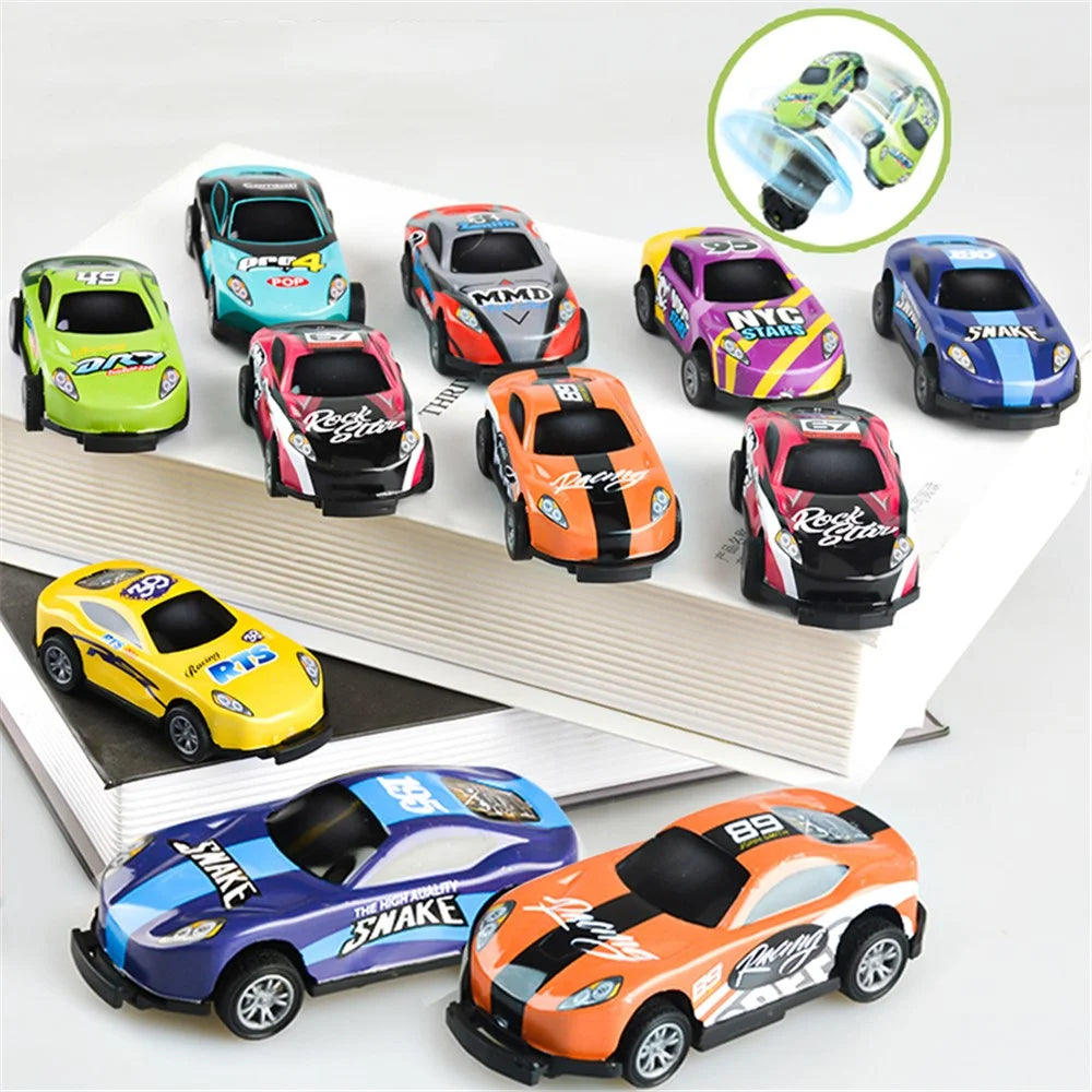 U212-42A 6Pcs Mini Iron Shell Pull-back Car Model Children Bounce Racing Car Toy - Random Color - 3
