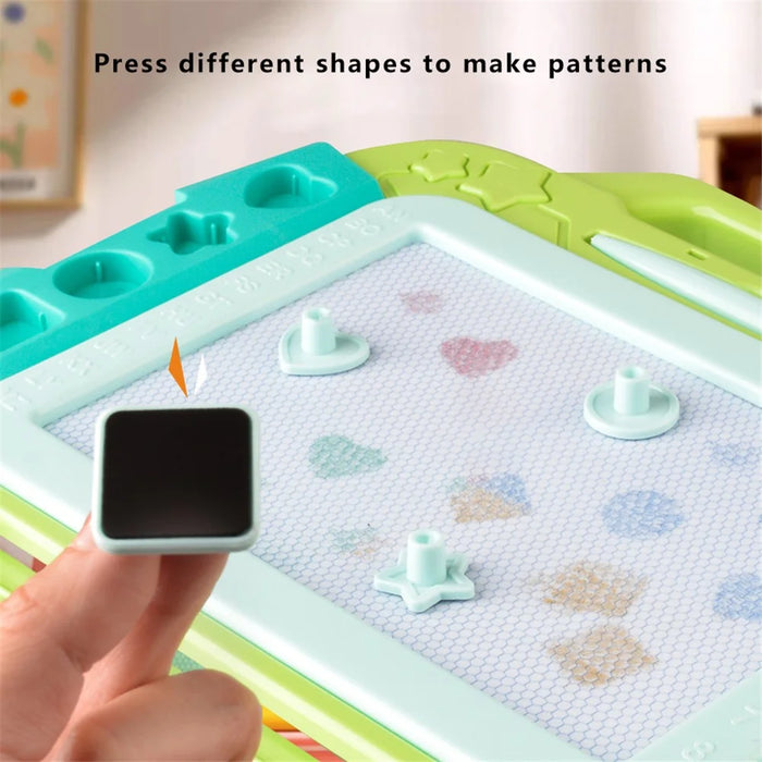 5504 Toddlers Magnetic Writing Doodle Tablet Drawing Board Kids Toy with Puzzle Game - Green - 3