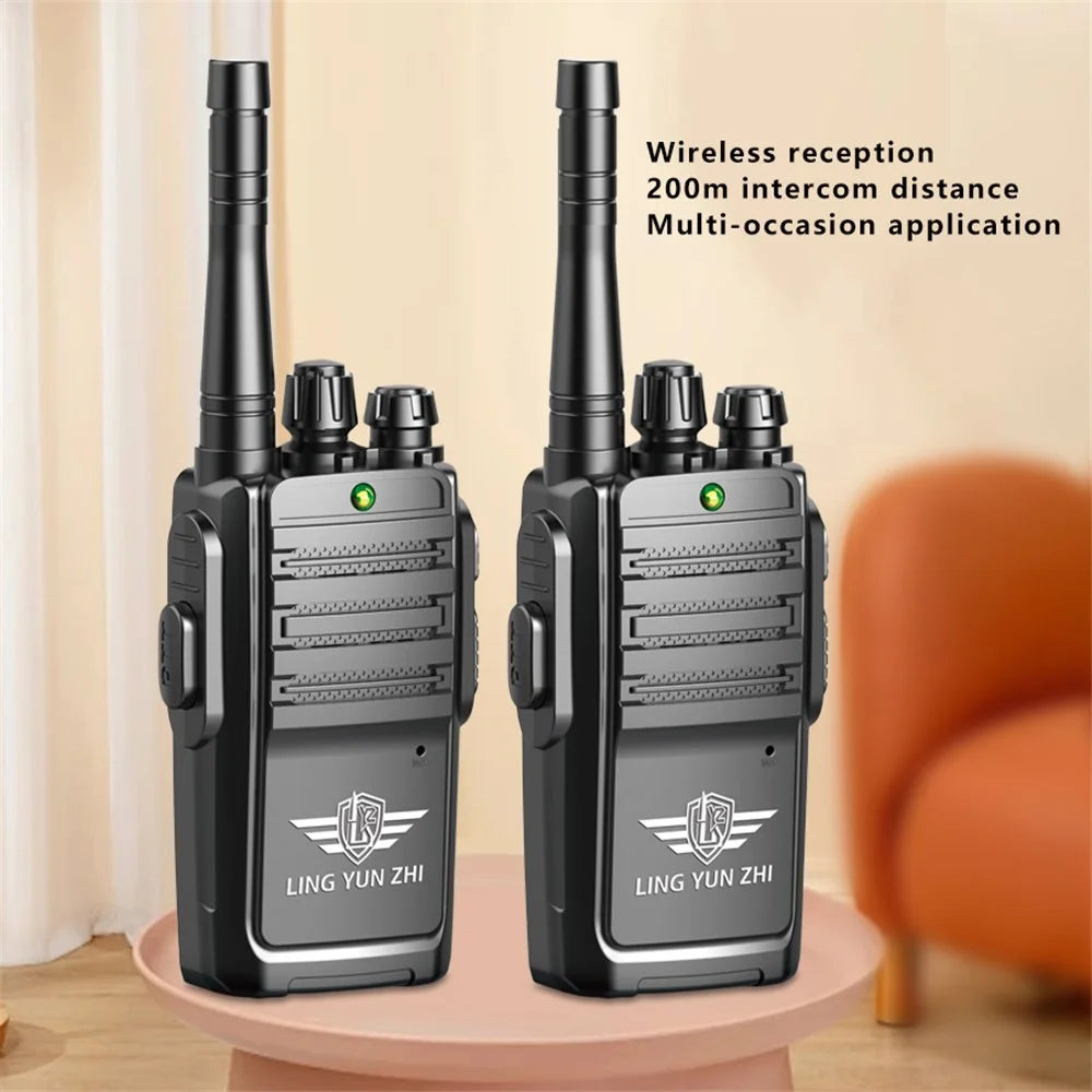 LZ031 1 Pair Kids Walkie Talkies Gifts Voice Call Family Walkie Talkie for Camping Hiking Indoor Outdoor - Black - 2