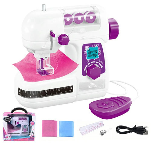 7808 Children Sewing Machine Toy with Light Pretend Play Arts Crafts Kids Toys - 1