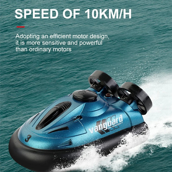 777-580 Mini RC Hovercraft Electric Speedboat Boy Toy 2.4G Waterproof RC Boat - Blue - 2
